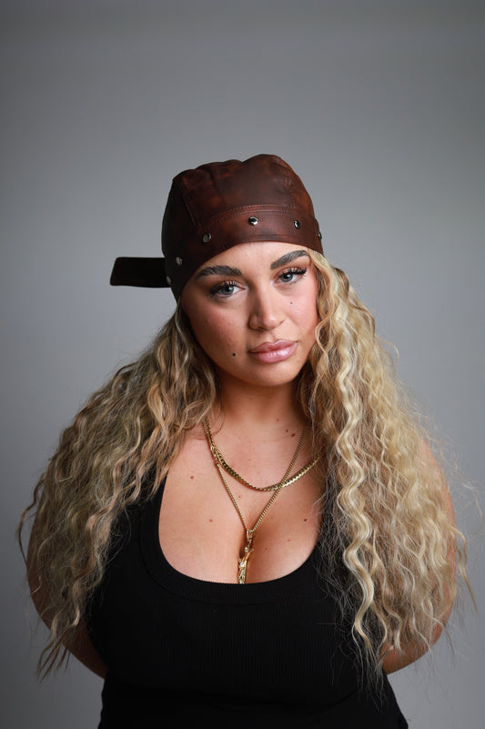 Studded Bobby Brown Biker Cap