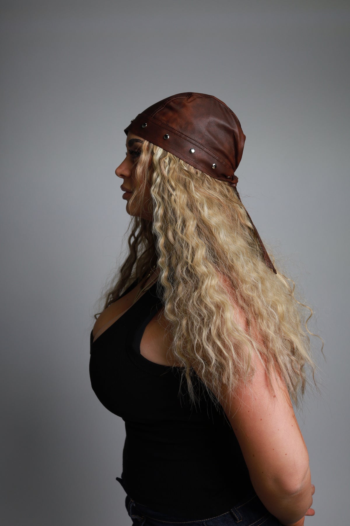 Studded Bobby Brown Biker Cap