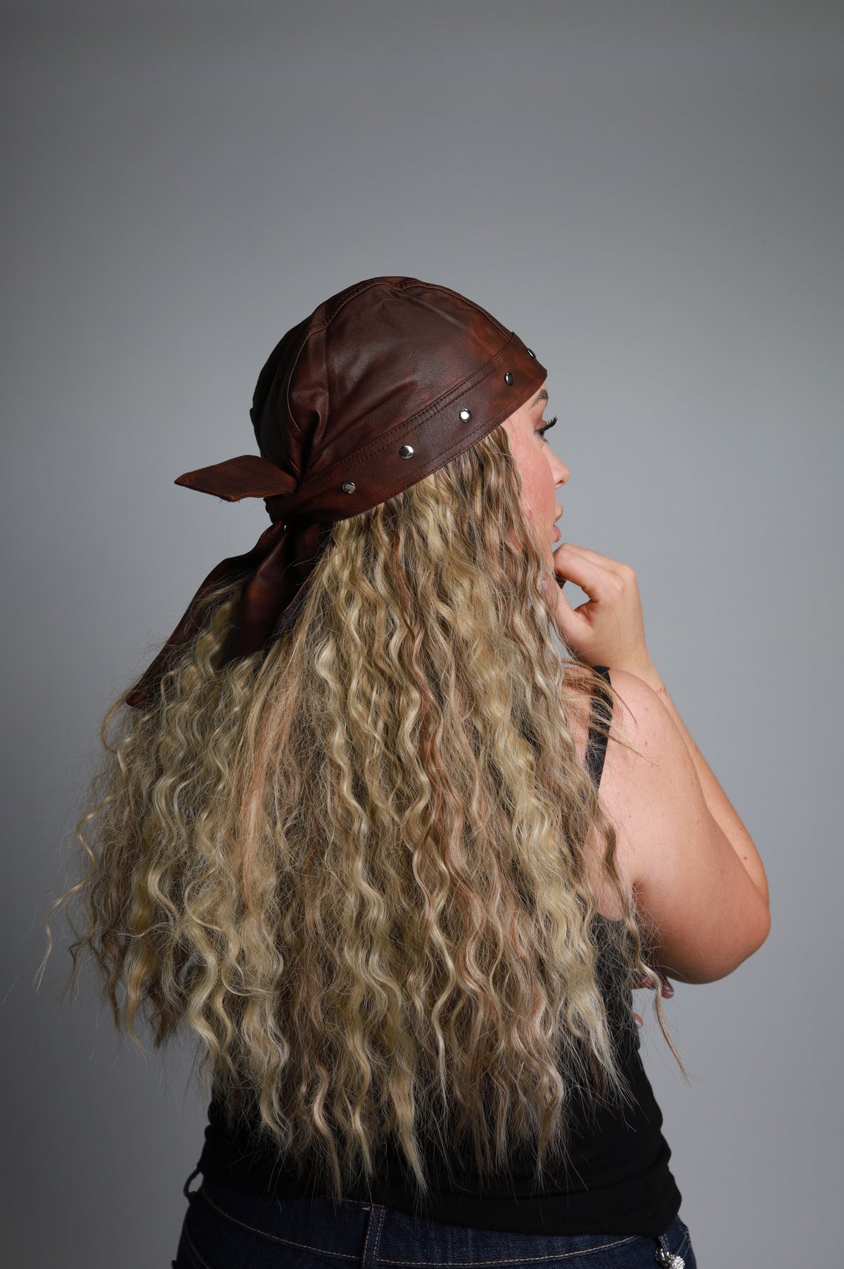 Studded Bobby Brown Biker Cap